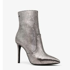 Blaine Metallic Embossed Leather Ankle Boot